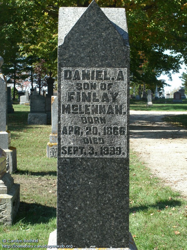 Photo of photos/McL 'Daniel' A son of Finlay 1866-1899 Kincardine Cem